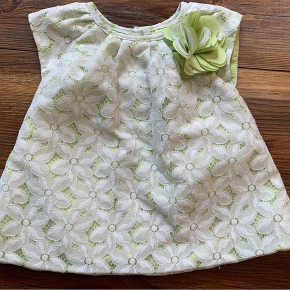 marmellata Other - Dress 12 Months Marmellata Baby Girls Lime And White Lace Shift Dress